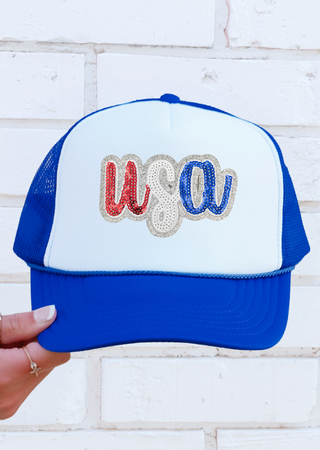 USA Sequin Trucker Hat