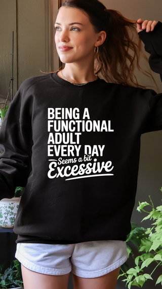 Functional Adult Black Sweatshirt