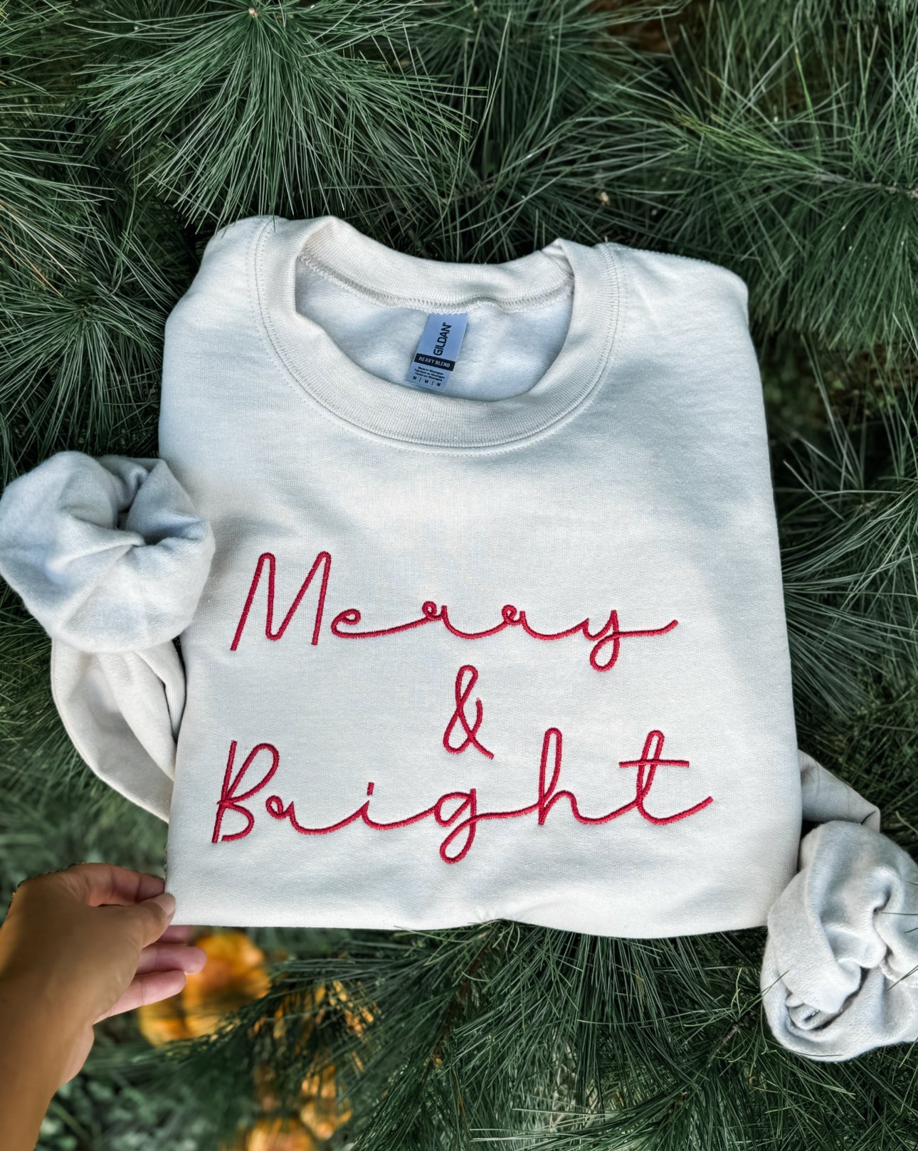 Merry+Bright Embroidered Crew