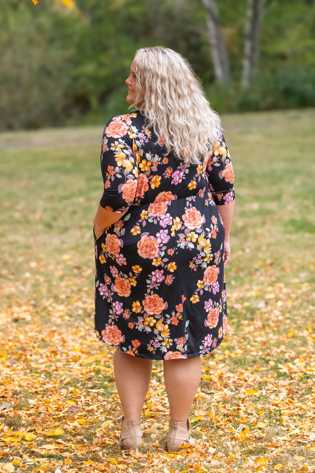 IN STOCK Taylor Dress - Black Fall Floral Mix