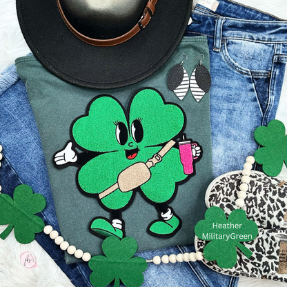 PREORDER Trendy Boujee Shamrock Chenille Patch SWEATSHIRT