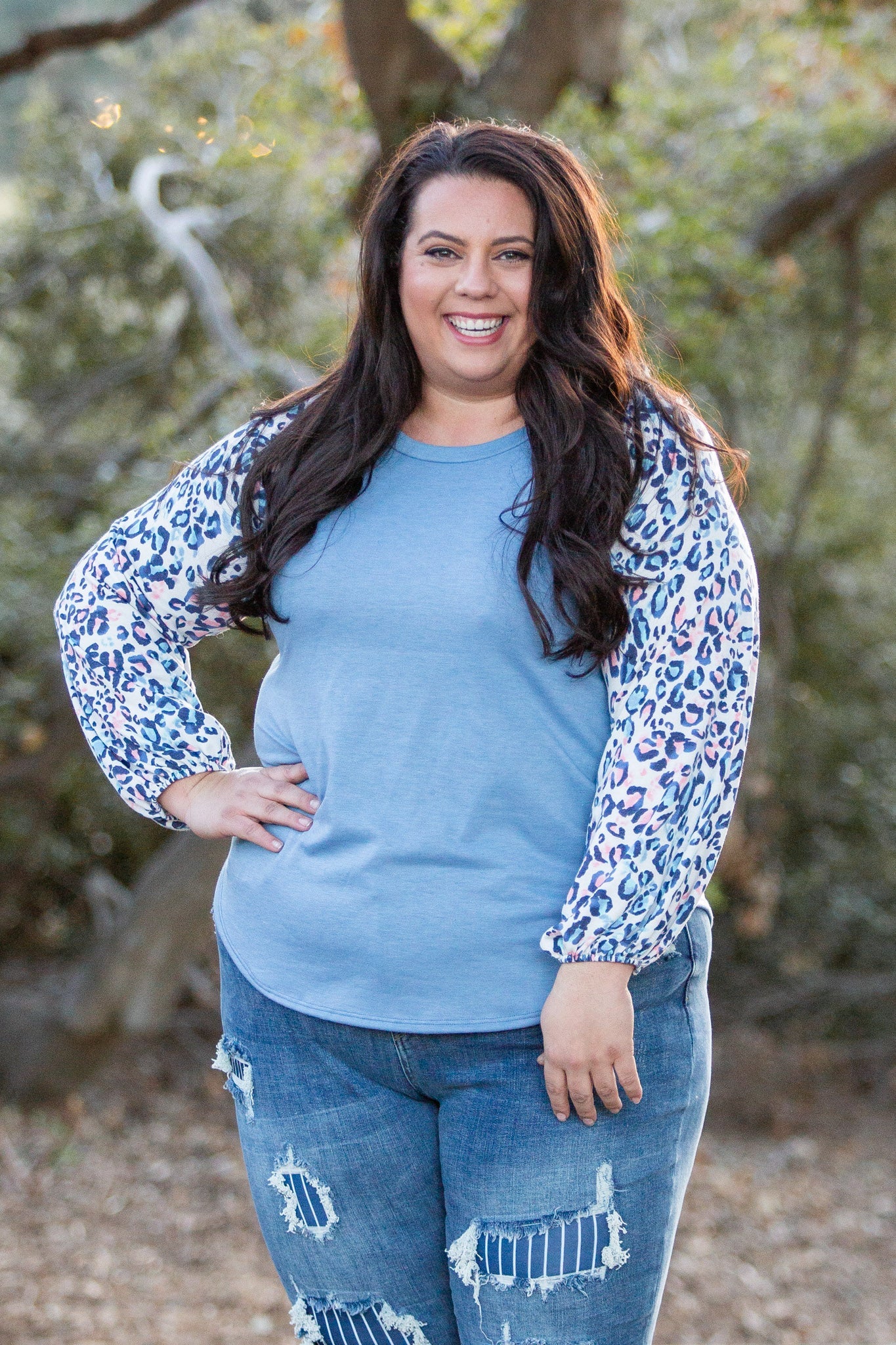 Delightfully Spotted Raglan Top