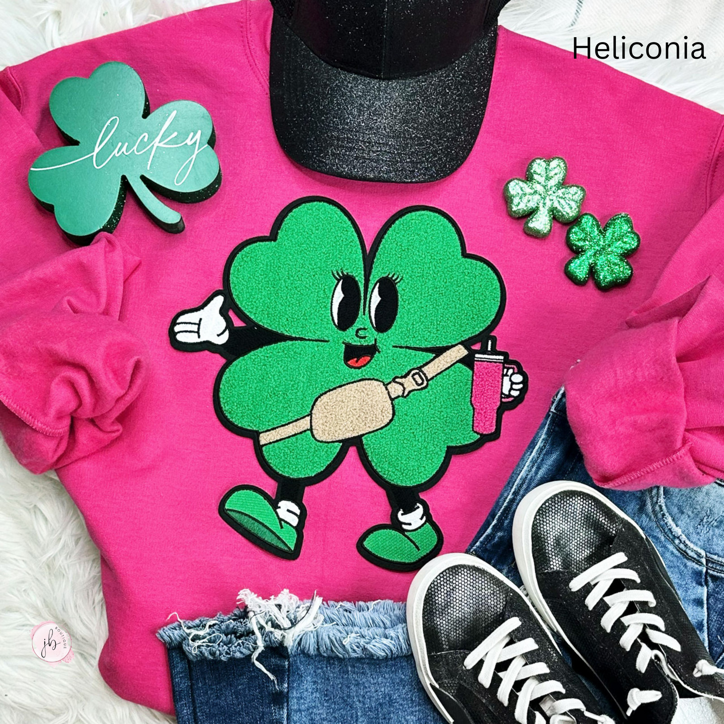 PREORDER Trendy Boujee Shamrock Chenille Patch SWEATSHIRT