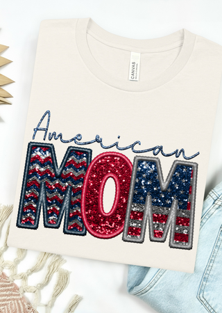 American Mom, Gram, Auntie Bella Canvas T-Shirt