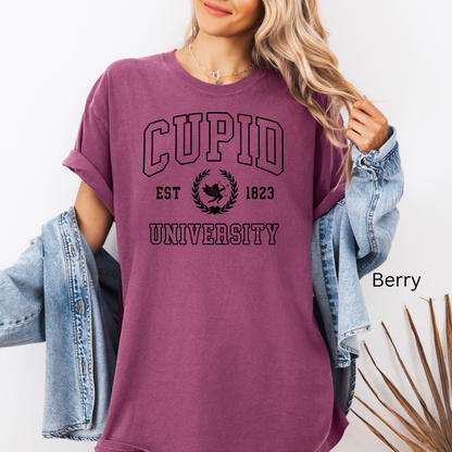 Cupid University Black lettering Tee