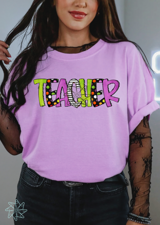 Teacher Neon Color Tee