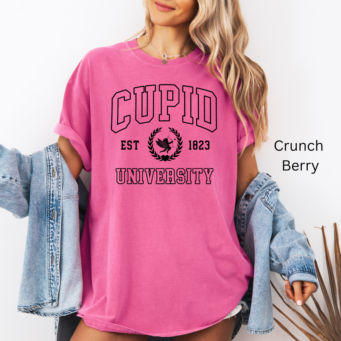 Cupid University Black lettering Tee