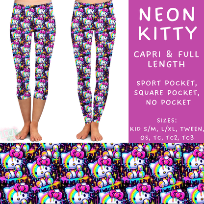 Batch #268 - November Request Run - Closes 1/10 - ETA late March - Neon Kitty Full and Capri Length Leggings