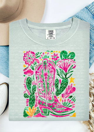 Western Floral Comfort Colors T-Shirt