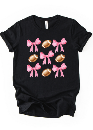 Football & Bows Bella Canvas T-Shirt