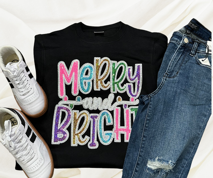 Merry & Bright Sequin Patch Sweatshirt