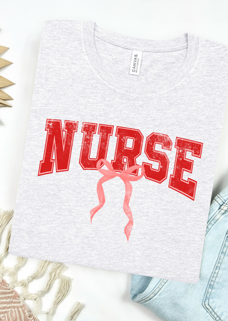 Nurse Bow Bella Canvas T-Shirt