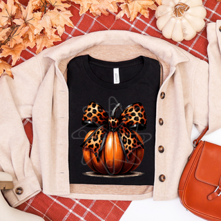Leopard Bow Pumpkin Tee