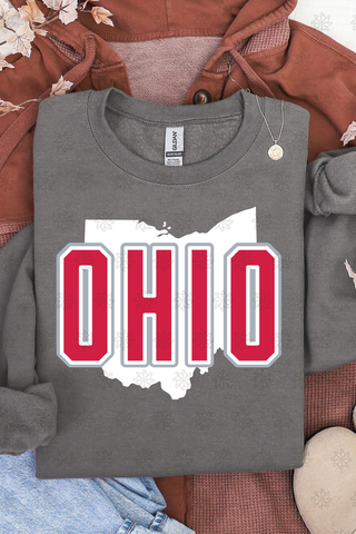 Ohio Grey White Red Sweatshirt