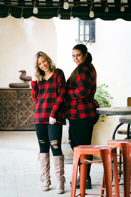 Mad About Plaid Pullover - Red