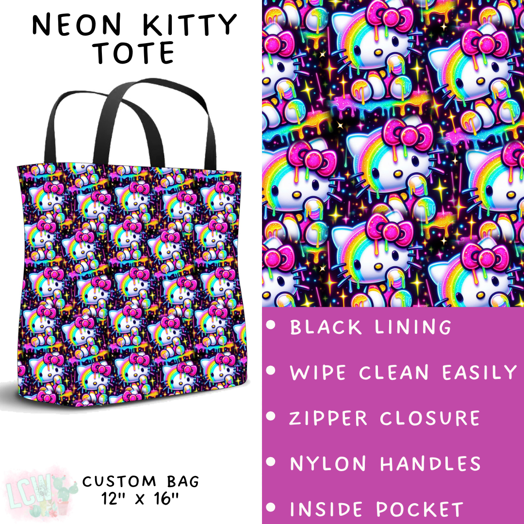 Batch #268 - November Request Run - Closes 1/10 - ETA late March - Neon Kitty Tote