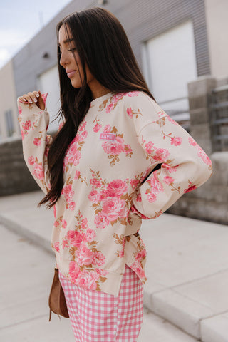 University SideSlit Pullover - Petal Season