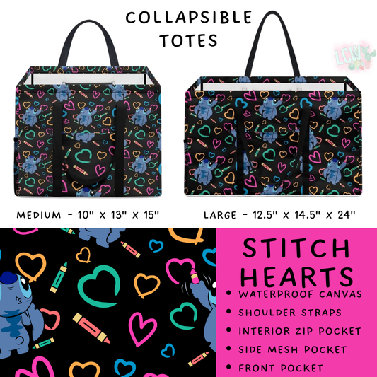 Batch #267 - Collapsible Totes - Closes 1/6 - ETA mid March - Stitch Hearts Collapsible Tote