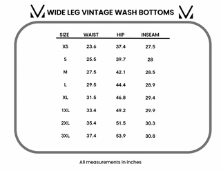 IN STOCK Wide Leg Vintage Wash Bottoms - Winter Blue