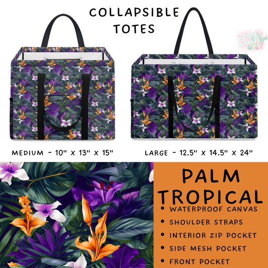 Batch #267 - Collapsible Totes - Closes 1/6 - ETA mid March - Palm Tropical Collapsible Tote