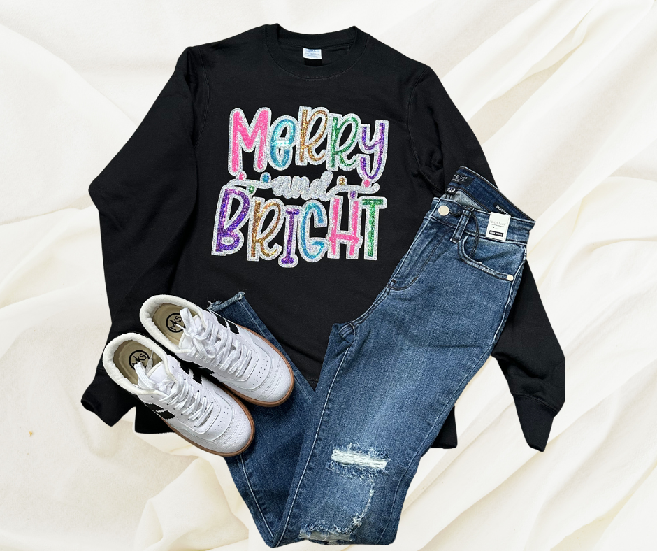 Merry & Bright Sequin Patch Sweatshirt