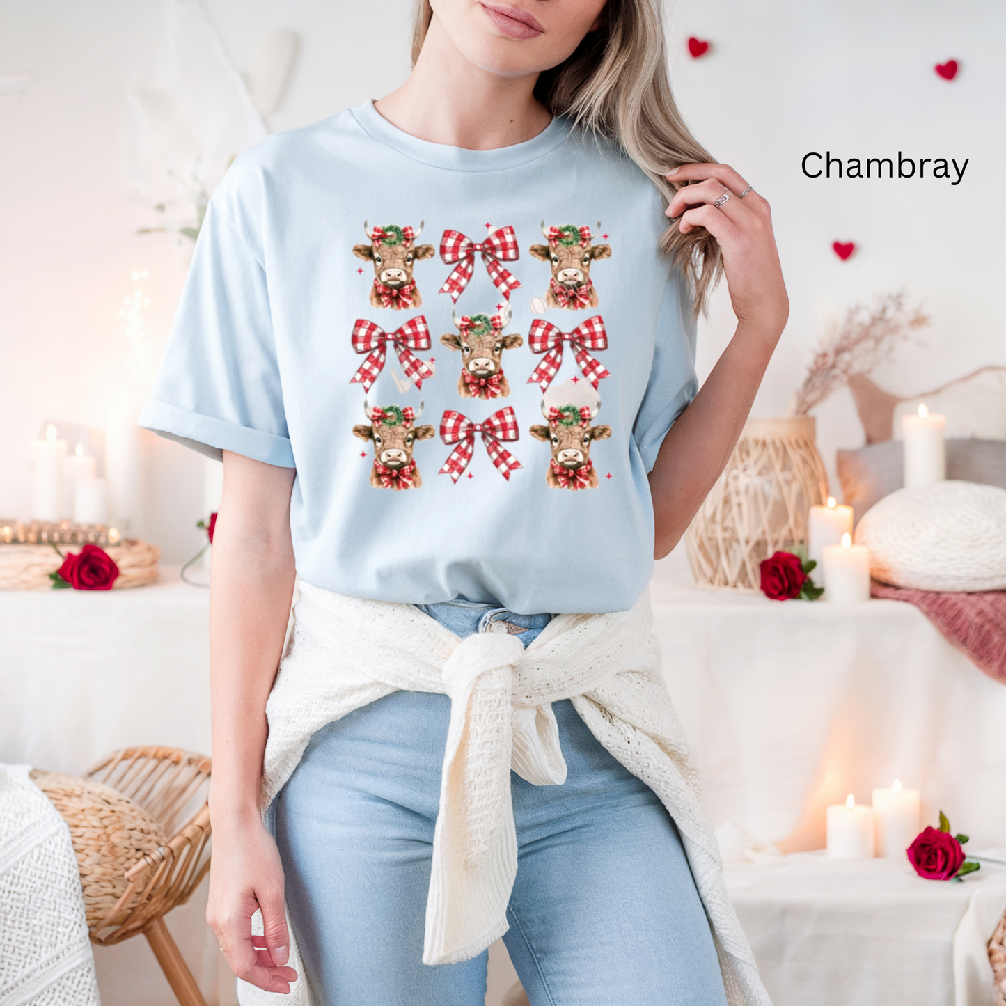 Christmas Cows & Bows Tee