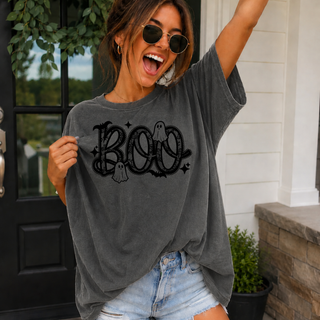 Boo Black Lace Pepper Comfort Colors T-Shirt