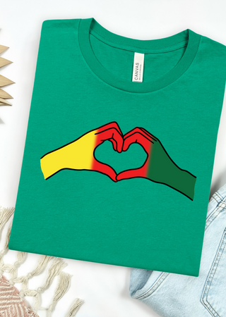 One Love,Hand Heart Bella Canvas T-Shirt