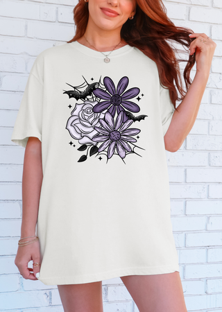 Purple Bat Floral Tee