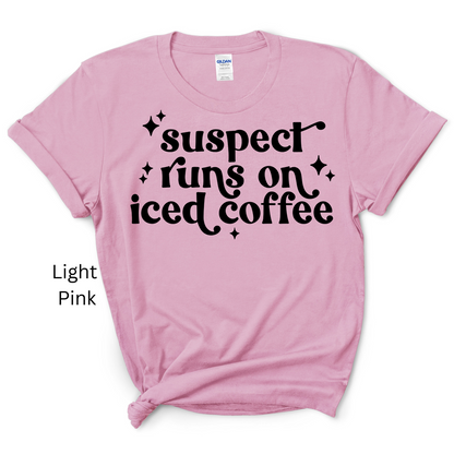 Suspect runs on iced coffee Tee