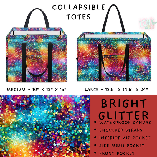 Batch #267 - Collapsible Totes - Closes 1/6 - ETA mid March - Bright Glitter Collapsible Tote