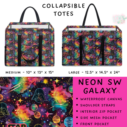 Batch #267 - Collapsible Totes - Closes 1/6 - ETA mid March - Neon SW Galaxy Collapsible Tote