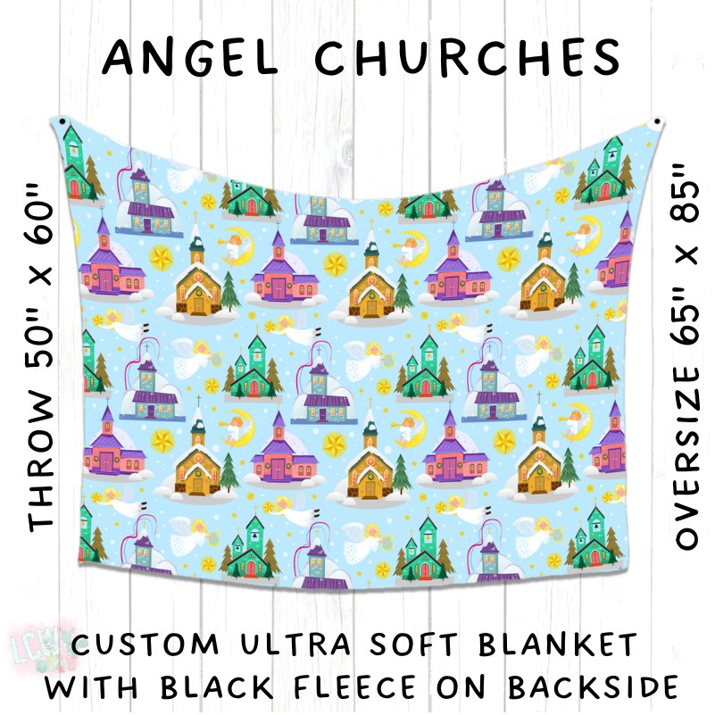 PREORDER Batch #216 - Cozy Christmas Blankets Presale - Closes 10/14 - ETA Early Dec - Angel Churches