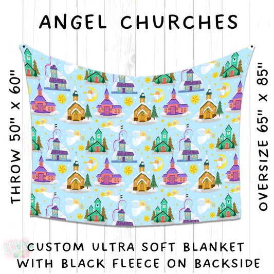 PREORDER Batch #216 - Cozy Christmas Blankets Presale - Closes 10/14 - ETA Early Dec - Angel Churches