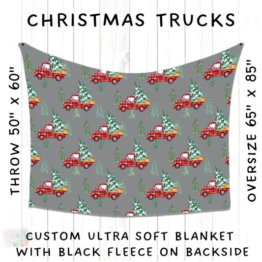 PREORDER Batch #216 - Cozy Christmas Blankets Presale - Closes 10/14 - ETA Early Dec - Christmas Trucks