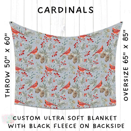 PREORDER Batch #216 - Cozy Christmas Blankets Presale - Closes 10/14 - ETA Early Dec - Cardinals