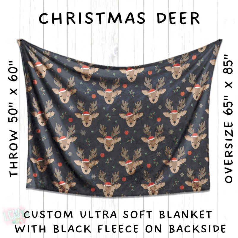 PREORDER Batch #216 - Cozy Christmas Blankets Presale - Closes 10/14 - ETA Early Dec - Christmas Deer