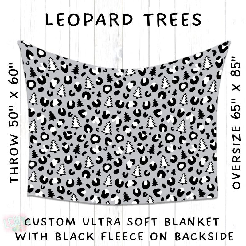 PREORDER Batch #216 - Cozy Christmas Blankets Presale - Closes 10/14 - ETA Early Dec - Leopard Trees