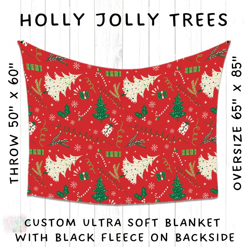 PREORDER Batch #216 - Cozy Christmas Blankets Presale - Closes 10/14 - ETA Early Dec - Holly Jolly Trees