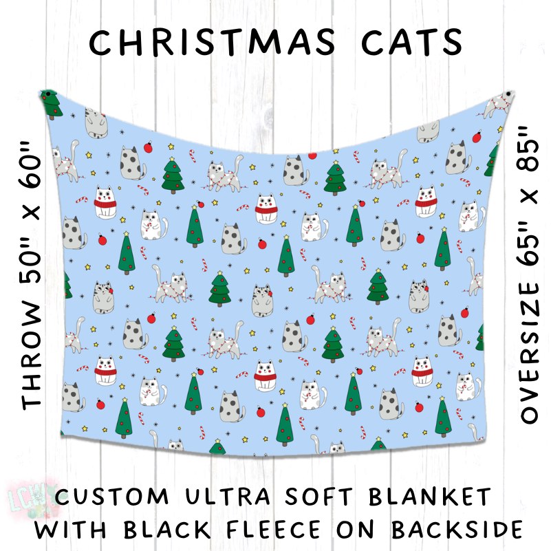 PREORDER Batch #216 - Cozy Christmas Blankets Presale - Closes 10/14 - ETA Early Dec - Christmas Cats