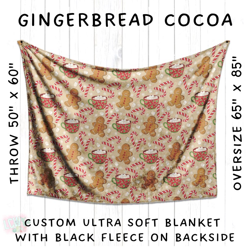 PREORDER Batch #216 - Cozy Christmas Blankets Presale - Closes 10/14 - ETA Early Dec - Gingerbread Cocoa