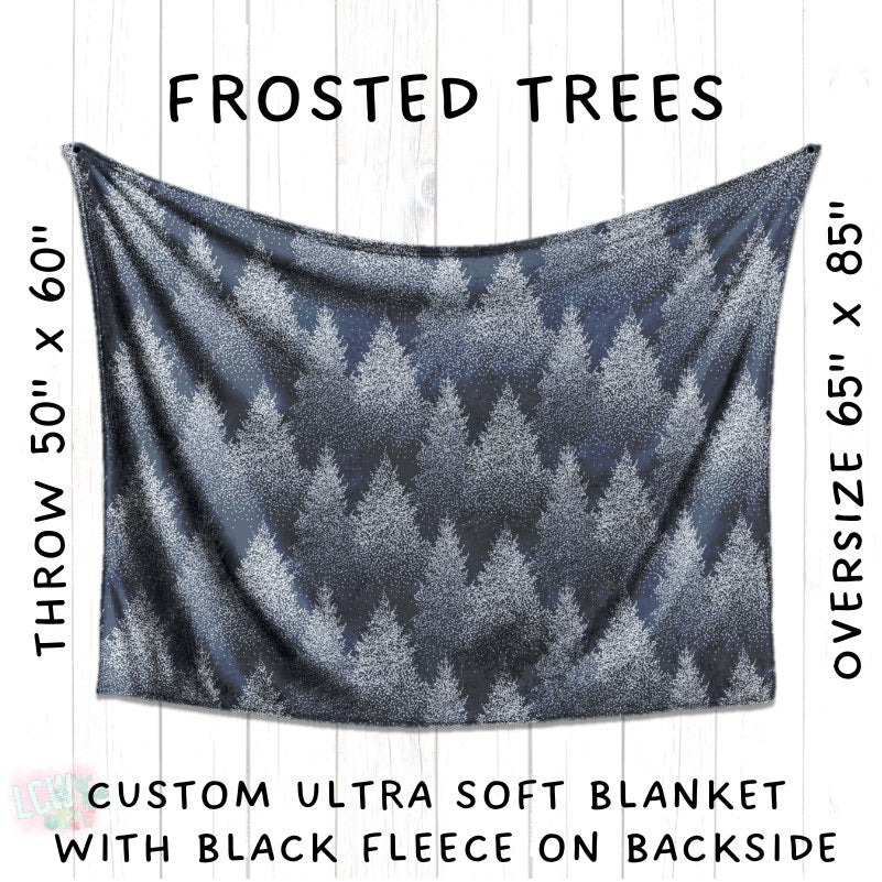 PREORDER Batch #216 - Cozy Christmas Blankets Presale - Closes 10/14 - ETA Early Dec - Frosted Trees