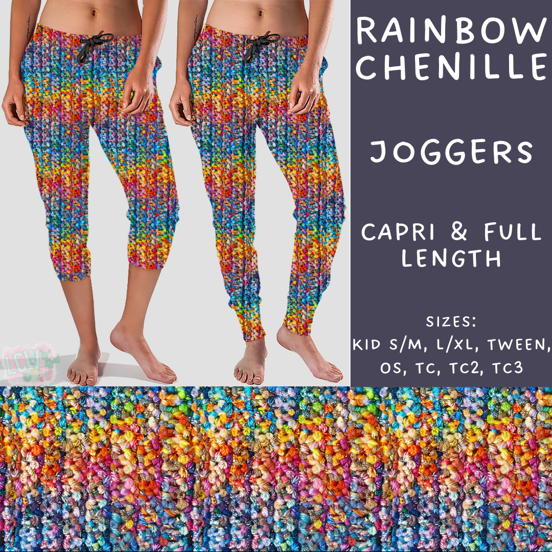 Batch #268 - November Request Run - Closes 1/10 - ETA late March - Rainbow Chenille Full and Capri Length Joggers