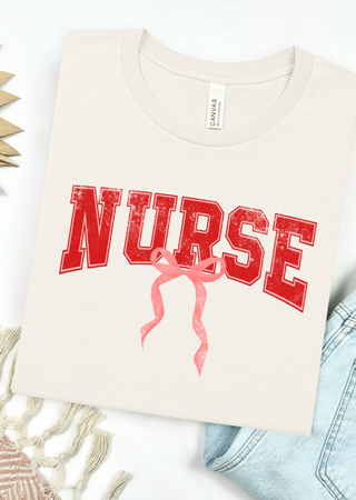 Nurse Bow Bella Canvas T-Shirt