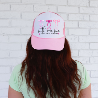 Faith Over Fear  Breast Cancer Trucker Hat