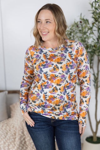 IN STOCK Blair Long Sleeve Top - Autumn Purple Abstract FINAL SALE