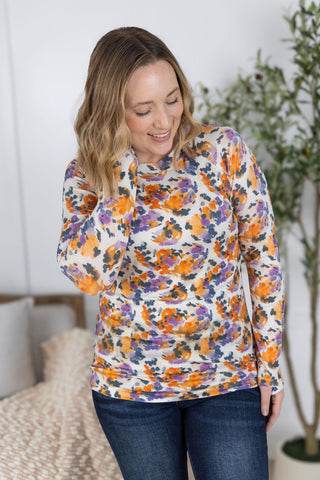 IN STOCK Blair Long Sleeve Top - Autumn Purple Abstract FINAL SALE