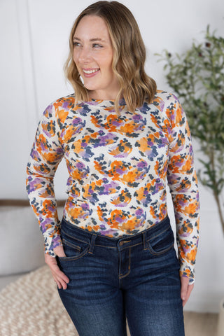 IN STOCK Blair Long Sleeve Top - Autumn Purple Abstract FINAL SALE