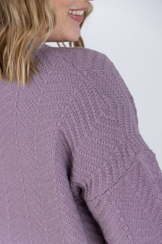 IN STOCK Billie Open Knit Cardigan - Dusty Purple FINAL SALE