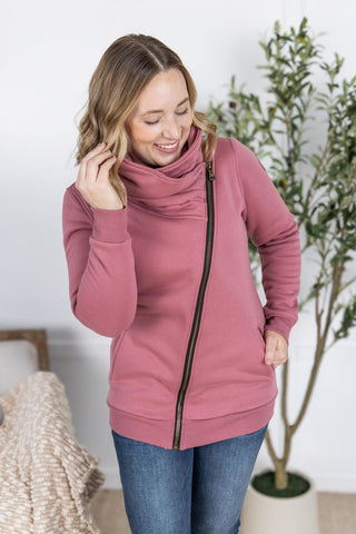 IN STOCK Quinn ZipUp Cowl - Mulberry